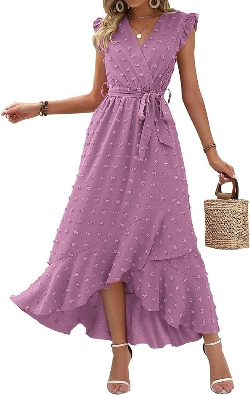 BTFBM Pink/purple Swiss Dot Dress size Medium NWT